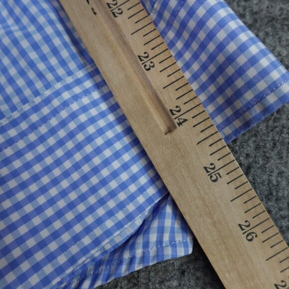 Vineyard Vines Whale Shirt L Blue Gingham Plaid Performance - Picture 8 of 8